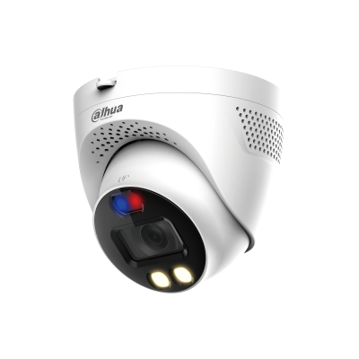 [DH-HAC-ME1509TQN-A-PV] CÁMARA DOMO DE DISUASIÓN ACTIVA CON LUZ DUAL INTELIGENTE DE 5MP HDCVI/ FUNCIÓN DE ALARMA DE VOZ INTELIGENTE/ SMART DUAL LIGHT/ 40 M DE DISTANCIA DE ILUMINACIÓN/ DISUASIÓN ACTIVA CON LUZ ROJA AZUL, SIRENA E  INTERFAZ DE SALIDA DE ALARMA/ MÁX. 30 FPS A 1080P/ 130 DB WDR REAL, 3D NR/ MICRÓFONO INCORPORADO/ LENTE FIJA DE 3,6 MM (2,8 MM OPCIONAL)/ CVI,CVBS,AHD,TVI CONMUTABLE/ IP67, 12 VCC 