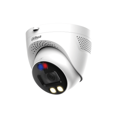 [DH-HAC-ME1239TQN-A-PV] CÁMARA DOMO DE DISUASIÓN ACTIVA CON LUZ DUAL INTELIGENTE DE 2MP HDCVI/ FUNCIÓN DE ALARMA DE VOZ INTELIGENTE/ SMART DUAL LIGHT/ 40 M DE DISTANCIA DE ILUMINACIÓN/  DISUASIÓN ACTIVA CON LUZ ROJA AZUL, SIRENA E  INTERFAZ DE SALIDA DE ALARMA/ MÁX. 30 FPS A 1080P/ 130 DB WDR REAL, 3D NR/ MICRÓFONO INCORPORADO/ LENTE FIJA DE 3,6 MM (2,8 MM OPCIONAL)/ CVI,CVBS,AHD,TVI CONMUTABLE/ IP67, 12 VCC
