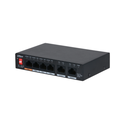 [DH-PFS3006-4GT-60] SWITCH PoE 6 PUERTOS 4Hi-PoE 60W TODO GIGIA-PUERTOS PoEWATCHDOG 10/100/1000M (PoE) 10/100/1000M (uplink)